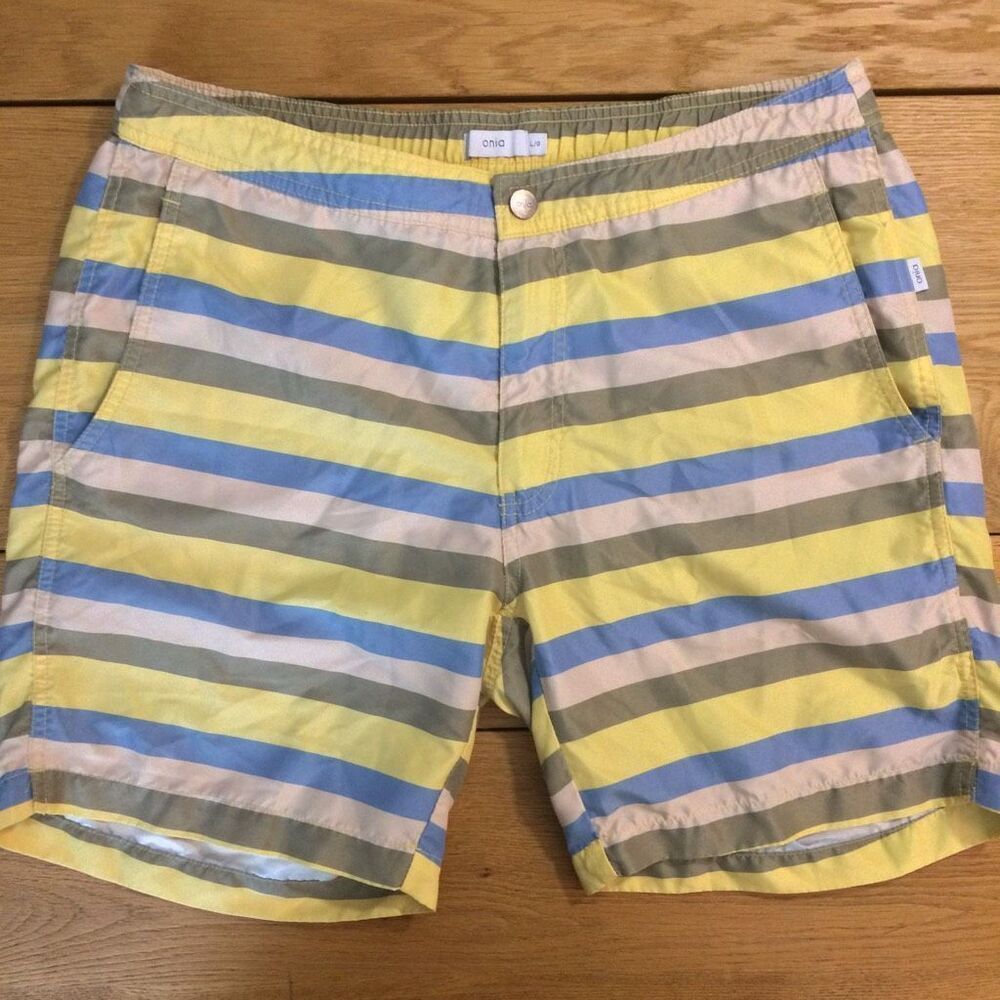 Onia the Calder striped swim trunks large